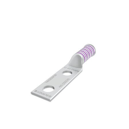 Burndy Cu Comp Terminal Flex Cond(Telecom), 2 Hole/W/O/InspWindow, 4/0 Str, 4/ YAV282NFXB